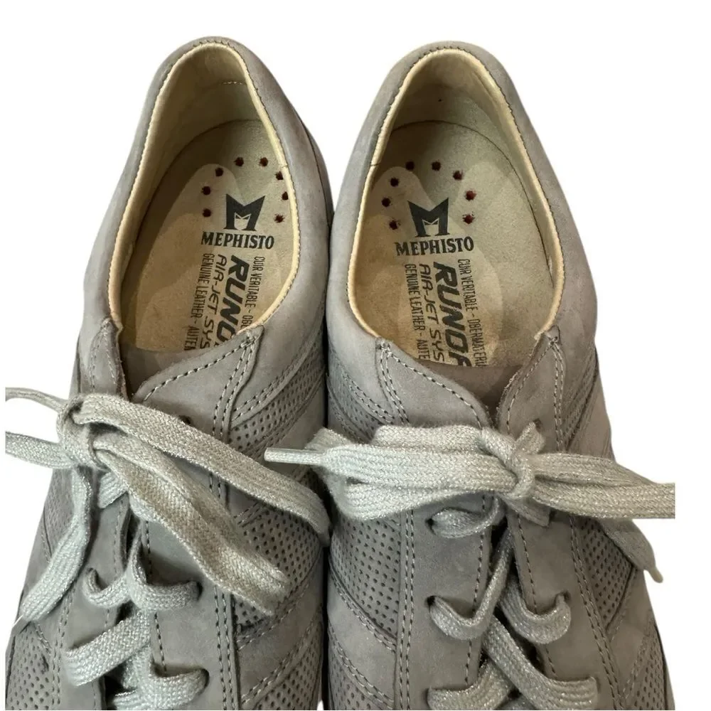 Mephisto Women's Rebeca Grey Leather Perforated Sneakers 9.5 - Picture 5 of 7